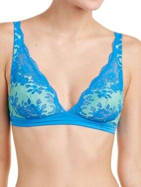 Cosabella Teal Blue & Aqua Floral Lace Soft Bralette